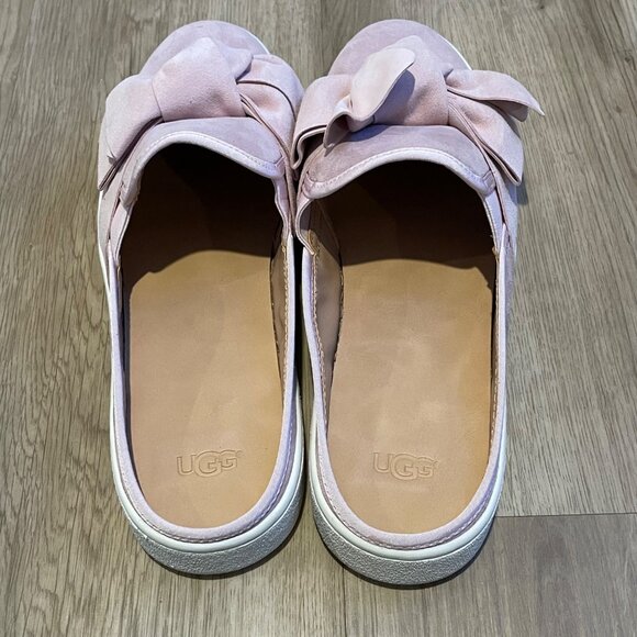 NWT Womens UGG Luci Bow Pink Suede Slip-On Sneakers Size 12 NEW - Picture 4 of 8
